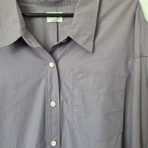 Wilfred Free Purple Slate Ardoise Mauve Long Sleeve Button Up Large NWT - Picture 8 of 9